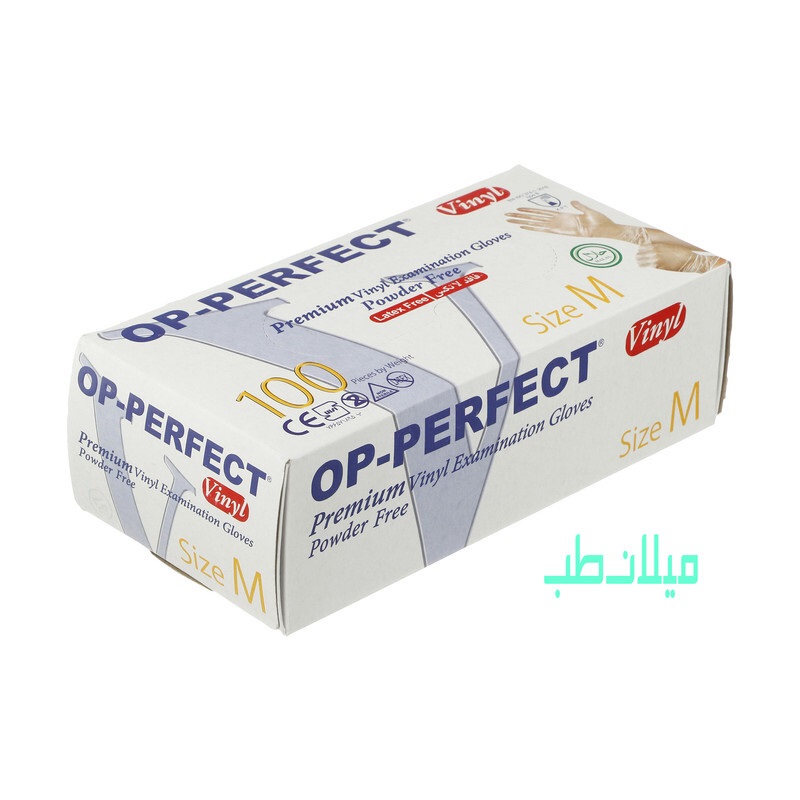 دستکش ونیل دارای سایز بندی Vinyl یک کارتن شامل 10 بسته 100 عددی